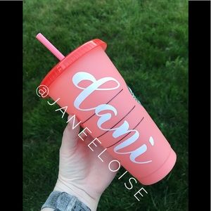 Custom Name Peach Color Changing Cup